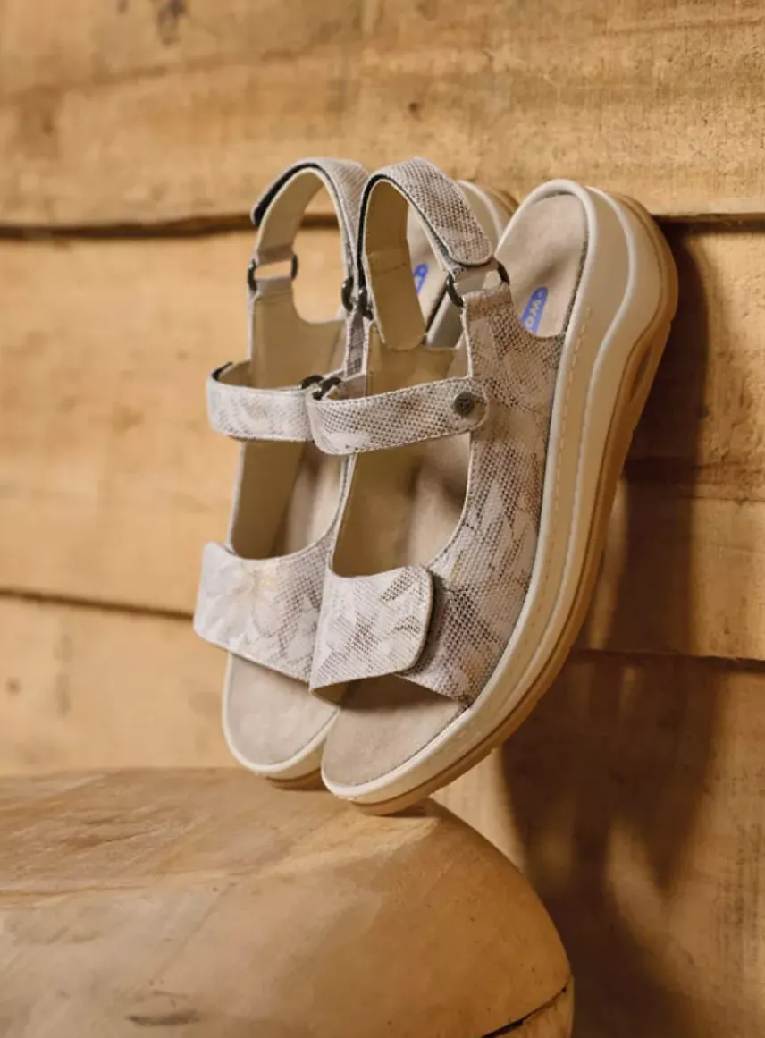 Adura - beige bloemen leer