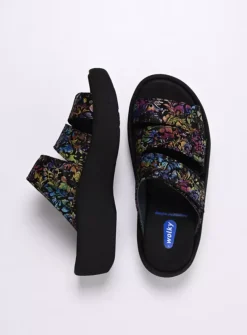Aporia - zwart/multi flower nubuck