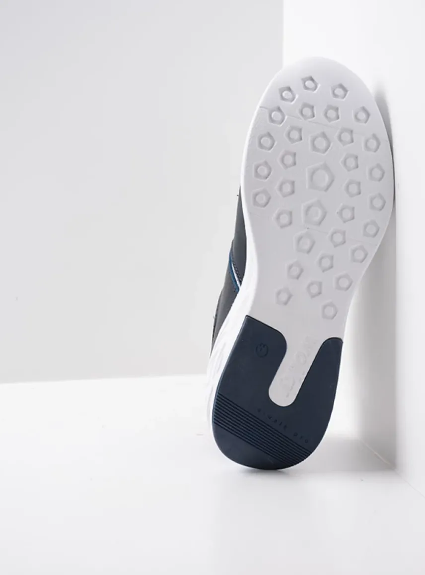 Bounce - wit/blauw combi leer