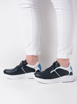 Bounce - wit/blauw combi leer