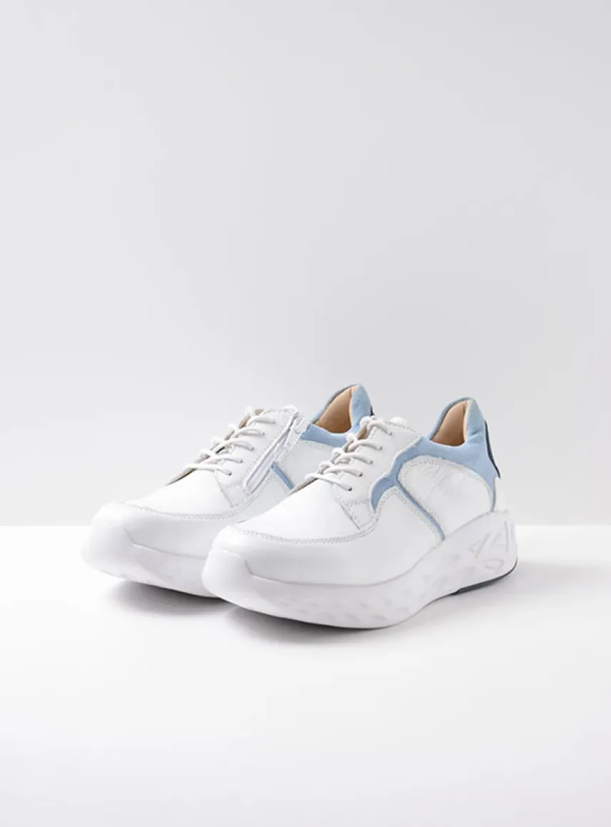 Bounce - wit/blauw leer