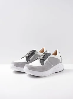 Bounce - wit/grijs combi leer