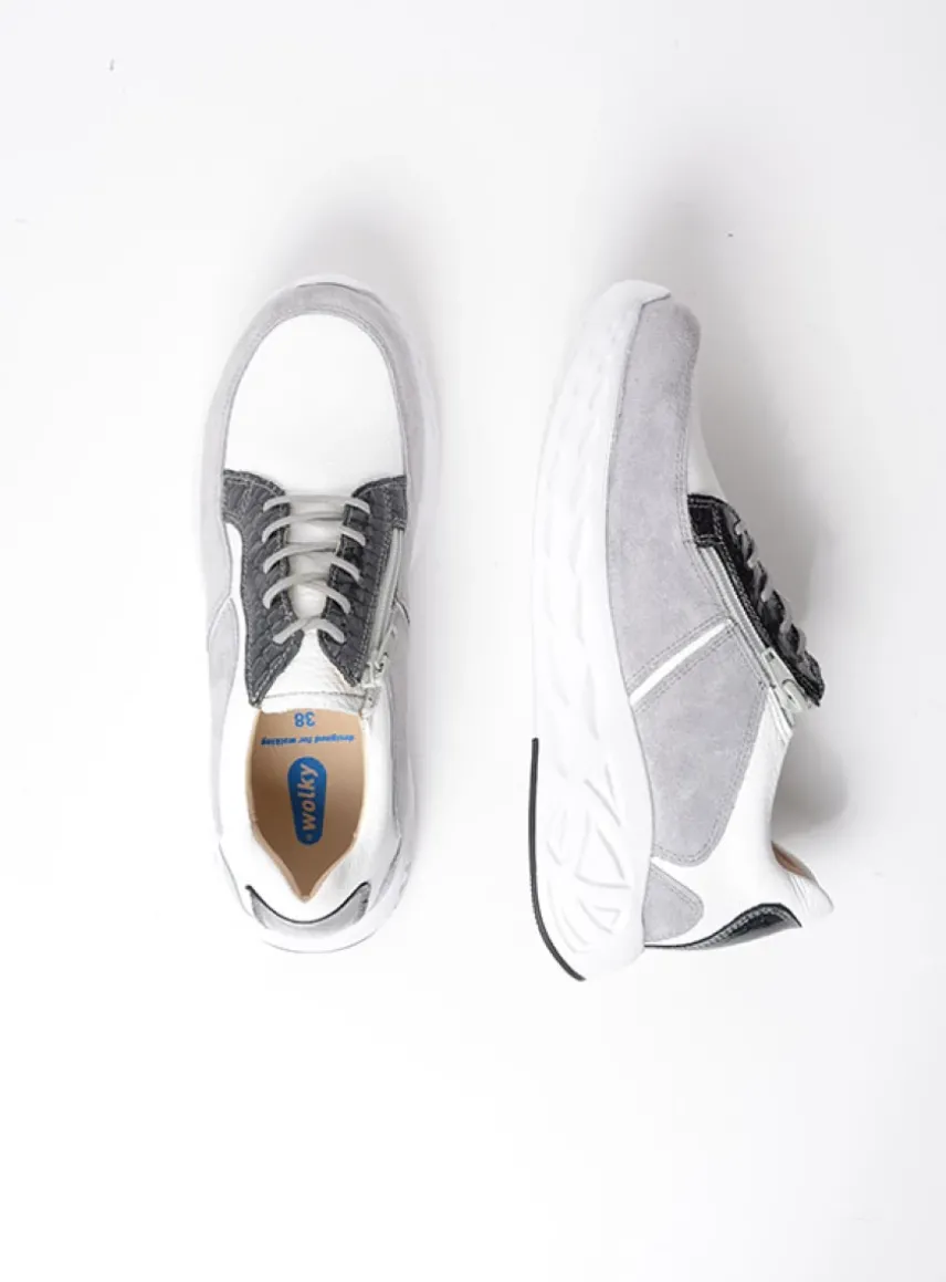 Bounce - wit/grijs combi leer