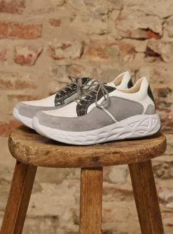 Bounce - wit/grijs combi leer