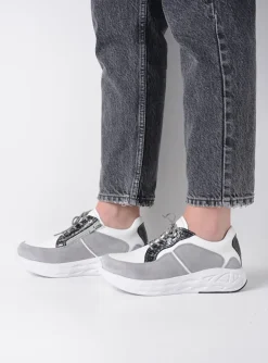 Bounce - wit/grijs combi leer