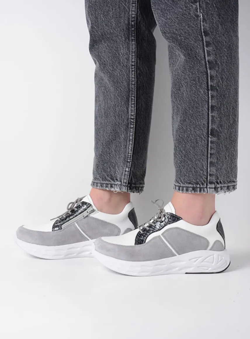 Bounce - wit/grijs combi leer