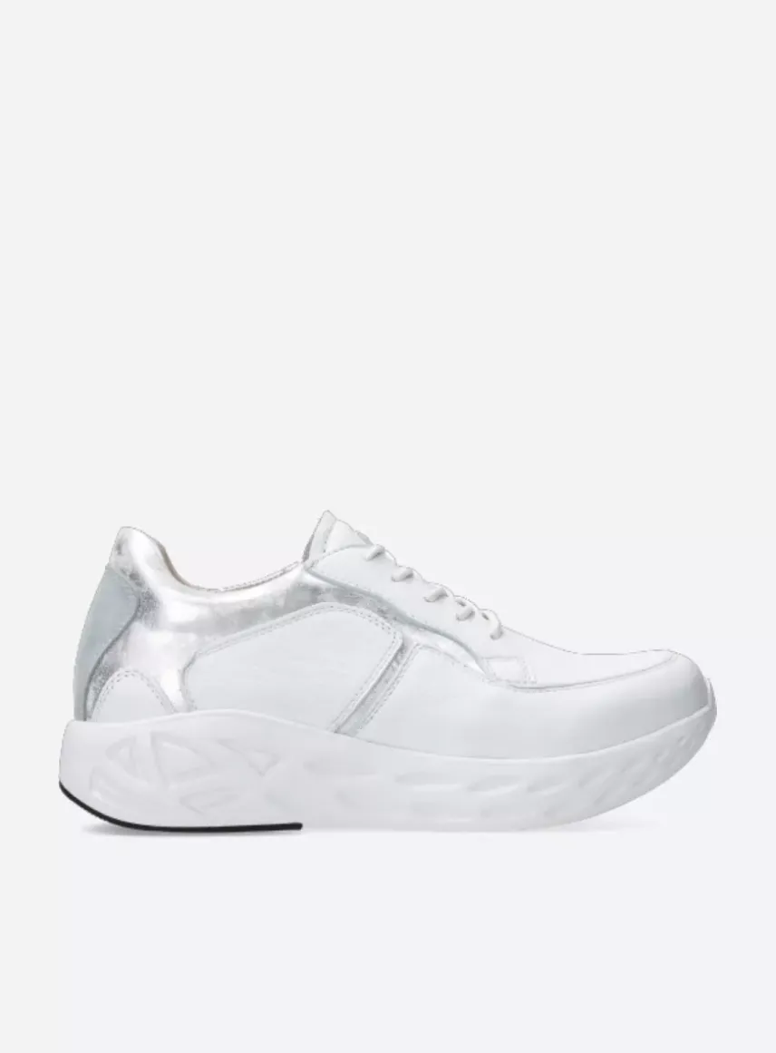 Bounce - wit/zilver leer
