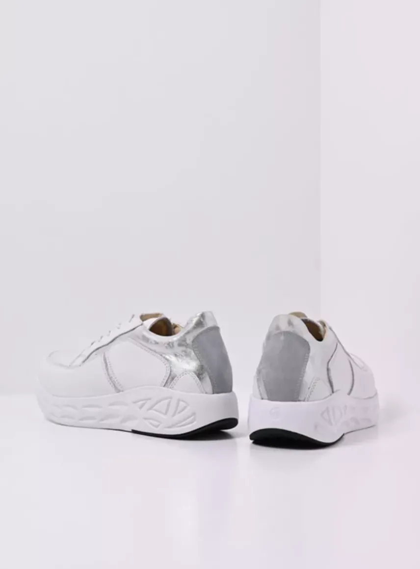 Bounce - wit/zilver leer