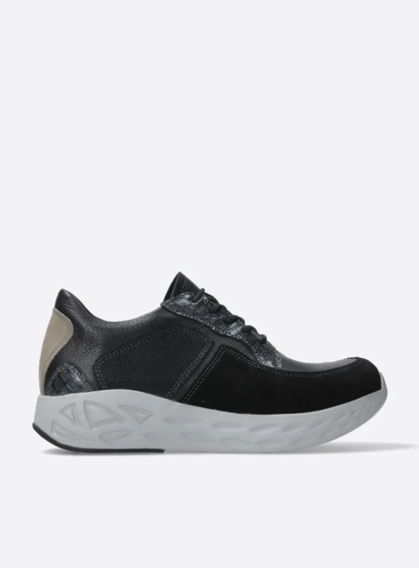 Bounce - zwart combi leer