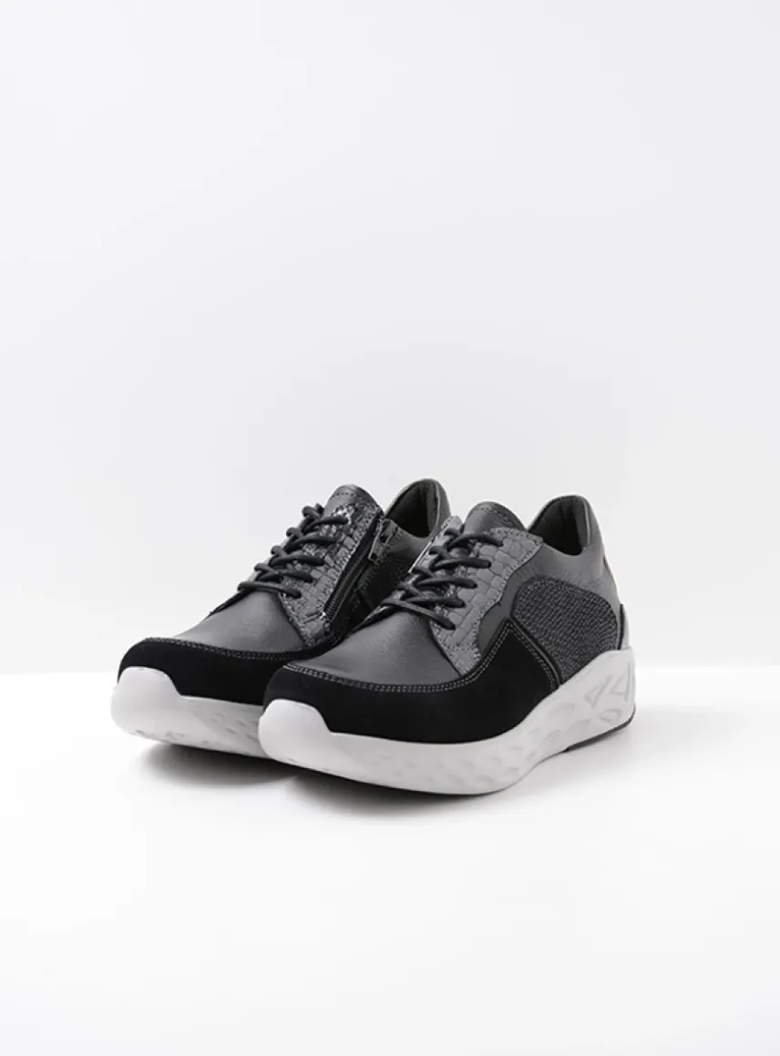 Bounce - zwart combi leer