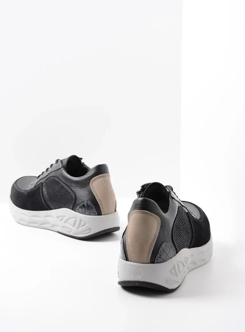 Bounce - zwart combi leer