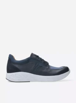 Bounce Men S2F - denim combi stretch leer