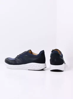 Bounce Men S2F - denim combi stretch leer