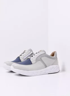 Bounce Men S2F - gebroken wit/jeans combi stretch leer