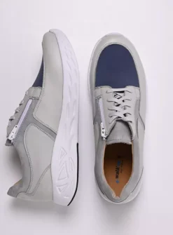 Bounce Men S2F - gebroken wit/jeans combi stretch leer