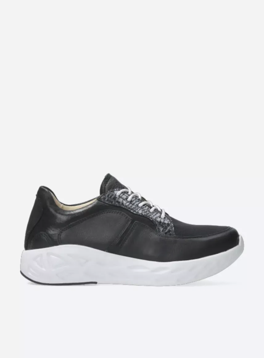 Bounce S2F - zwart/wit combi stretch leer