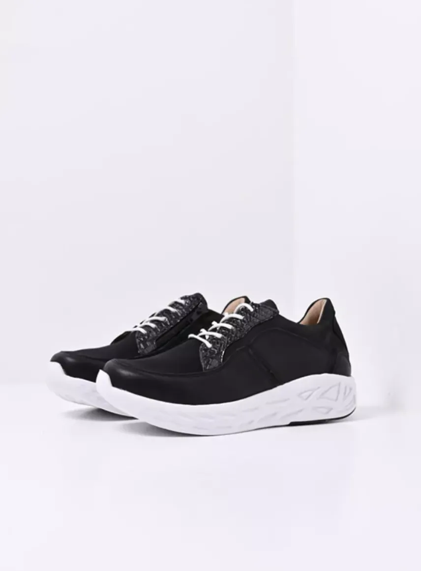 Bounce S2F - zwart/wit combi stretch leer