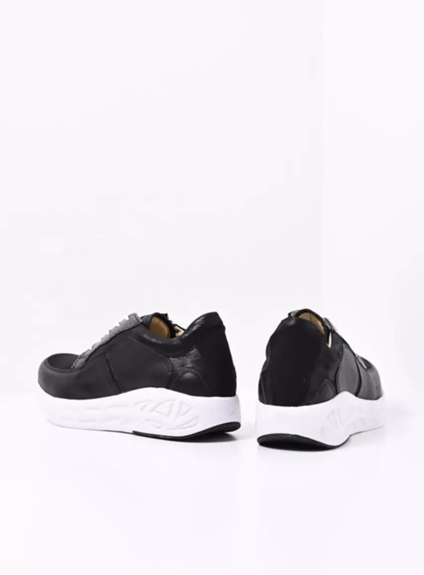 Bounce S2F - zwart/wit combi stretch leer