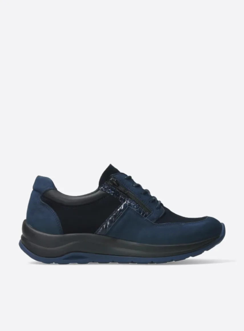 Comrie - blauw combi leer