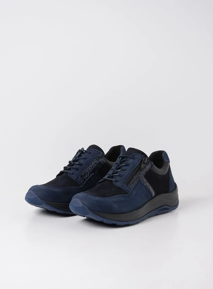 Comrie - blauw combi leer