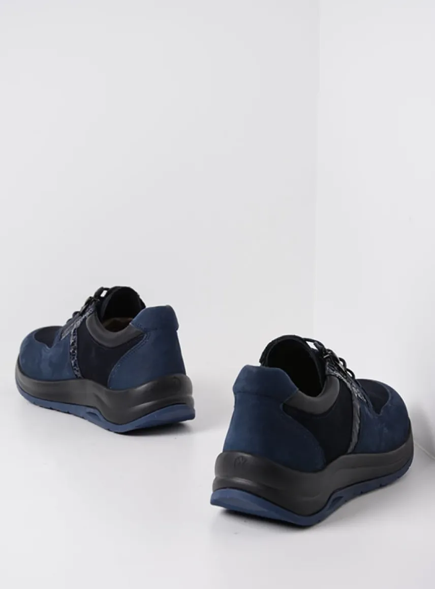 Comrie - blauw combi leer