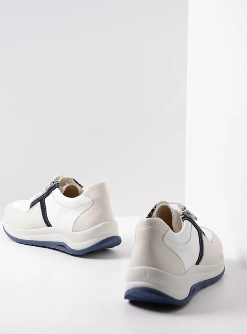 Comrie - wit/denim combi leer