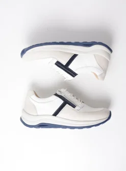 Comrie - wit/denim combi leer