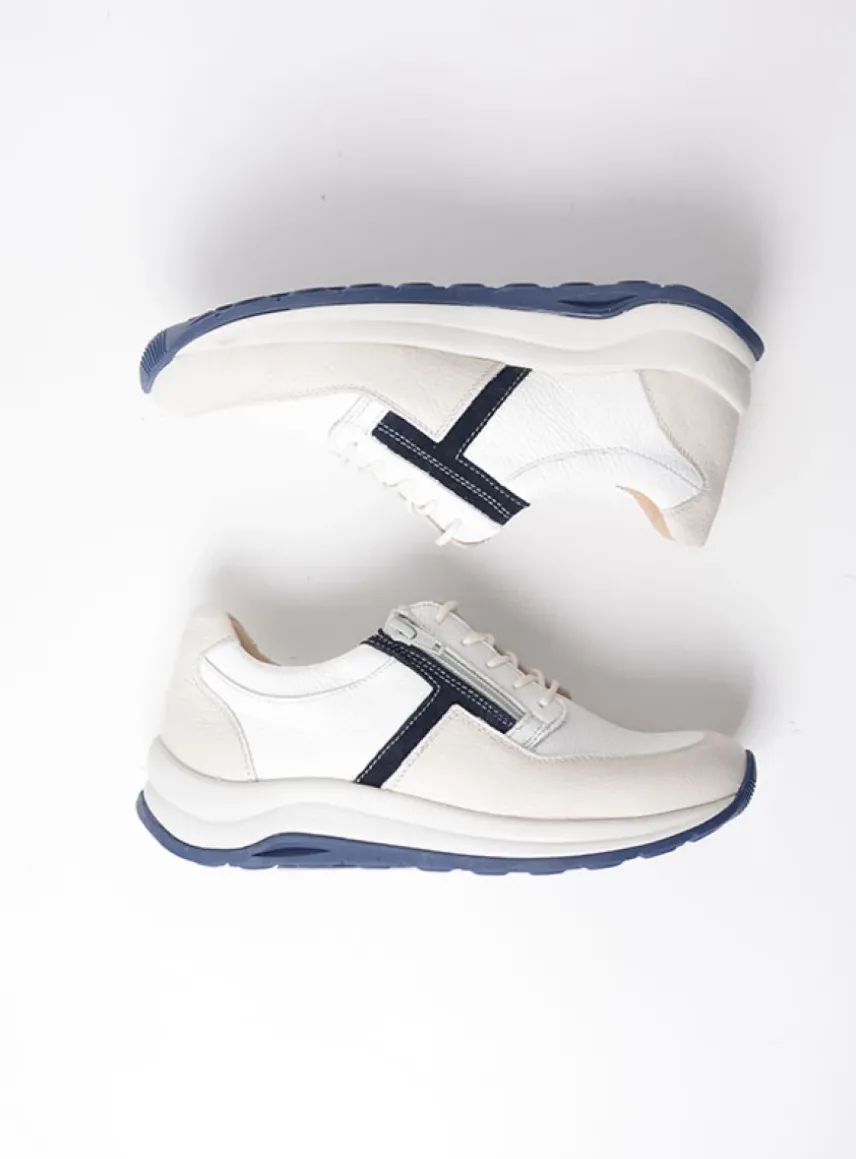 Comrie - wit/denim combi leer