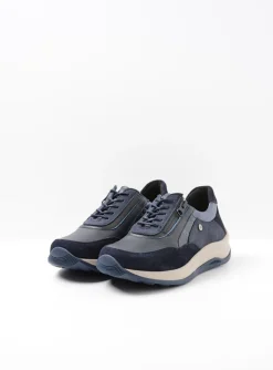 Cupar - blauw combi leer