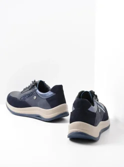 Cupar - blauw combi leer