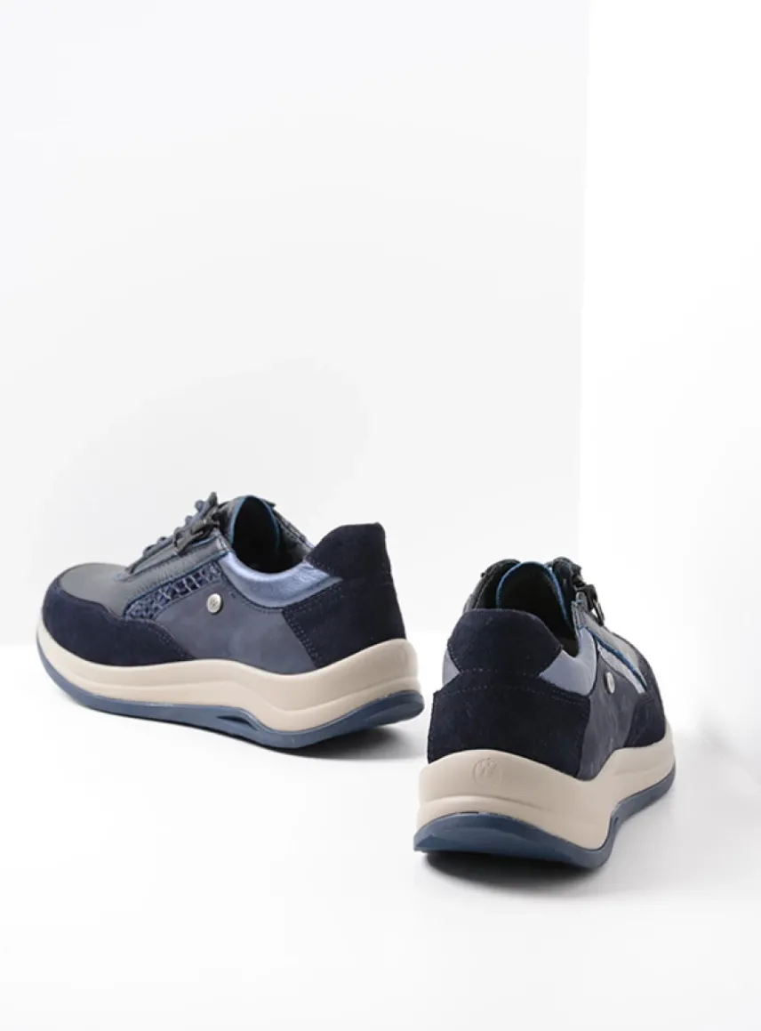 Cupar - blauw combi leer