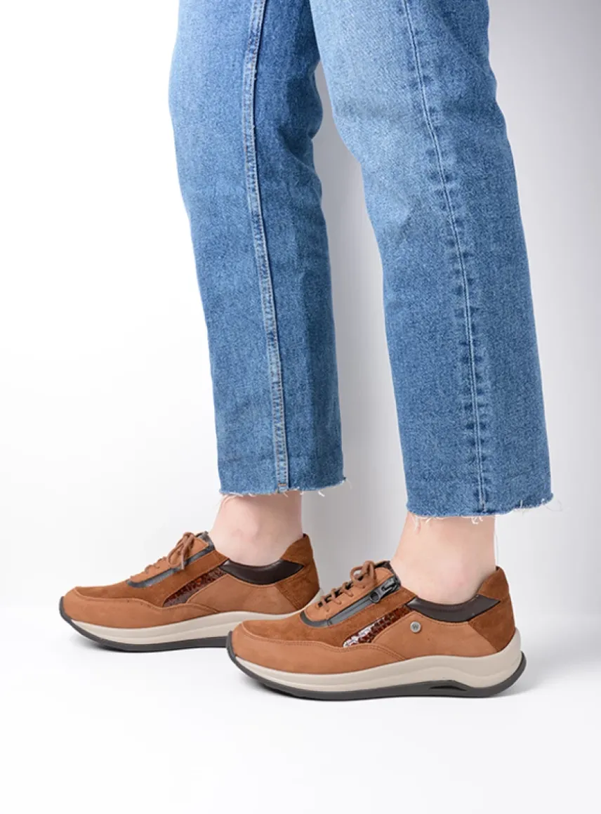 Cupar - cognac combi leer