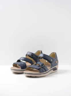 Desh - blauw leer