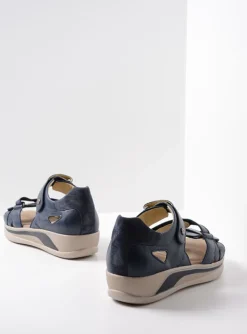 Desh - blauw leer