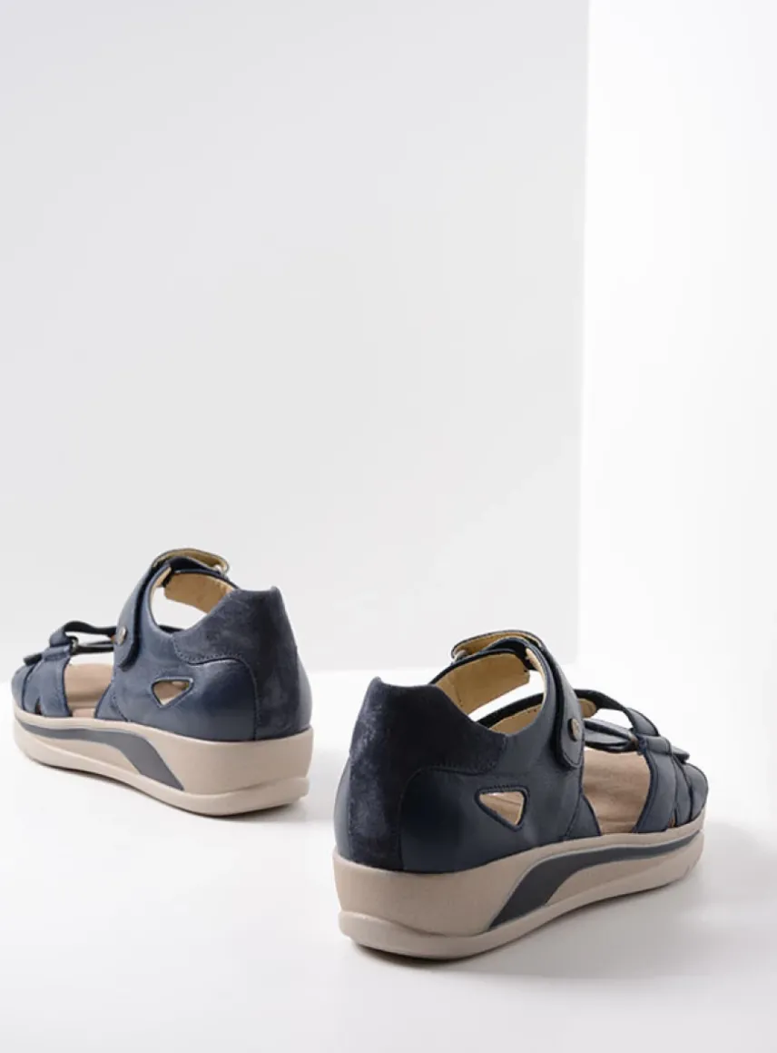 Desh - blauw leer