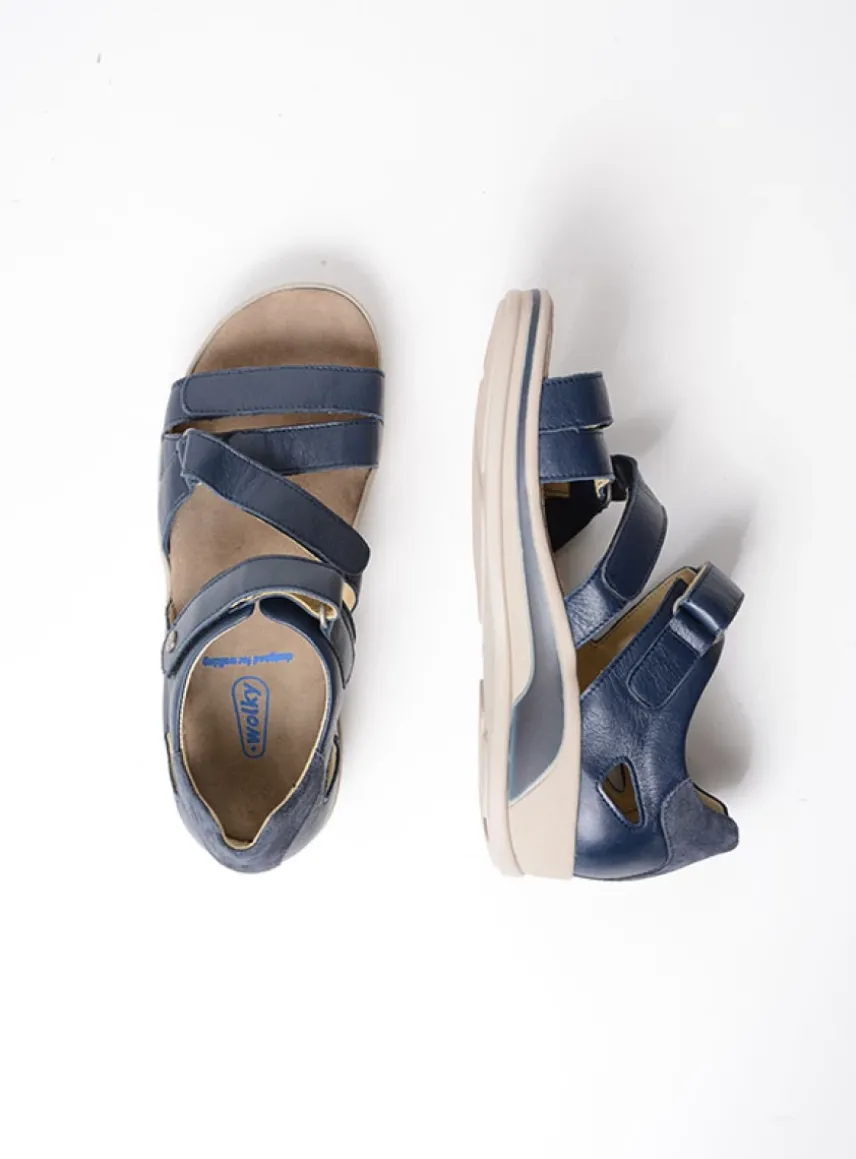 Desh - blauw leer