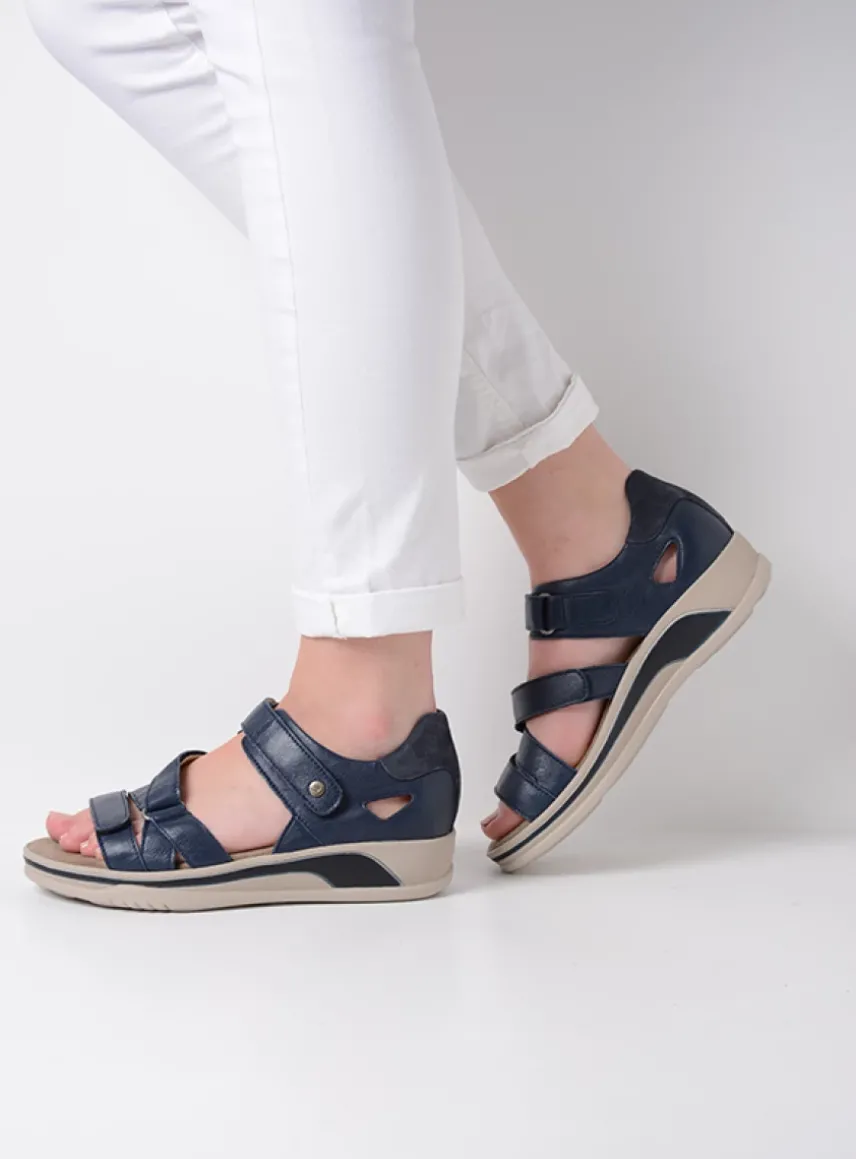 Desh - blauw leer