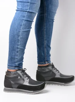 e-Boot - zwart combi leer