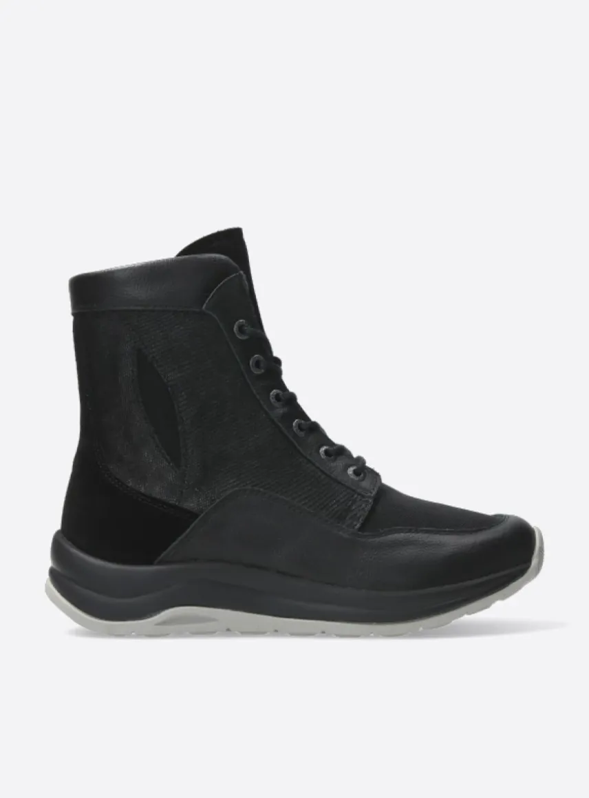 Ellon S2F - zwart combi stretchleer