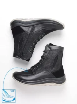 Ellon S2F - zwart combi stretchleer