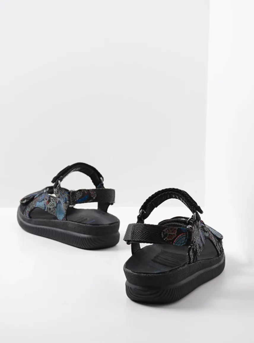 Energy Lady - zwart/blauw suede