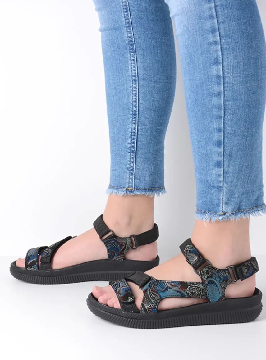 Energy Lady - zwart/blauw suede