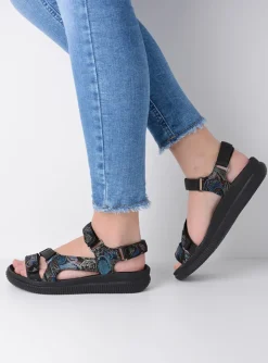 Energy Lady - zwart/blauw suede