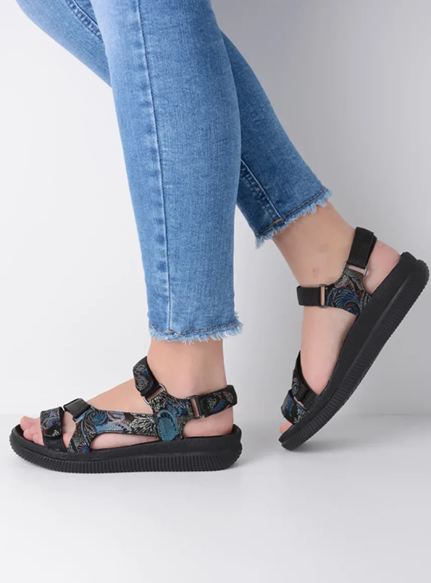 Energy Lady - zwart/blauw suede