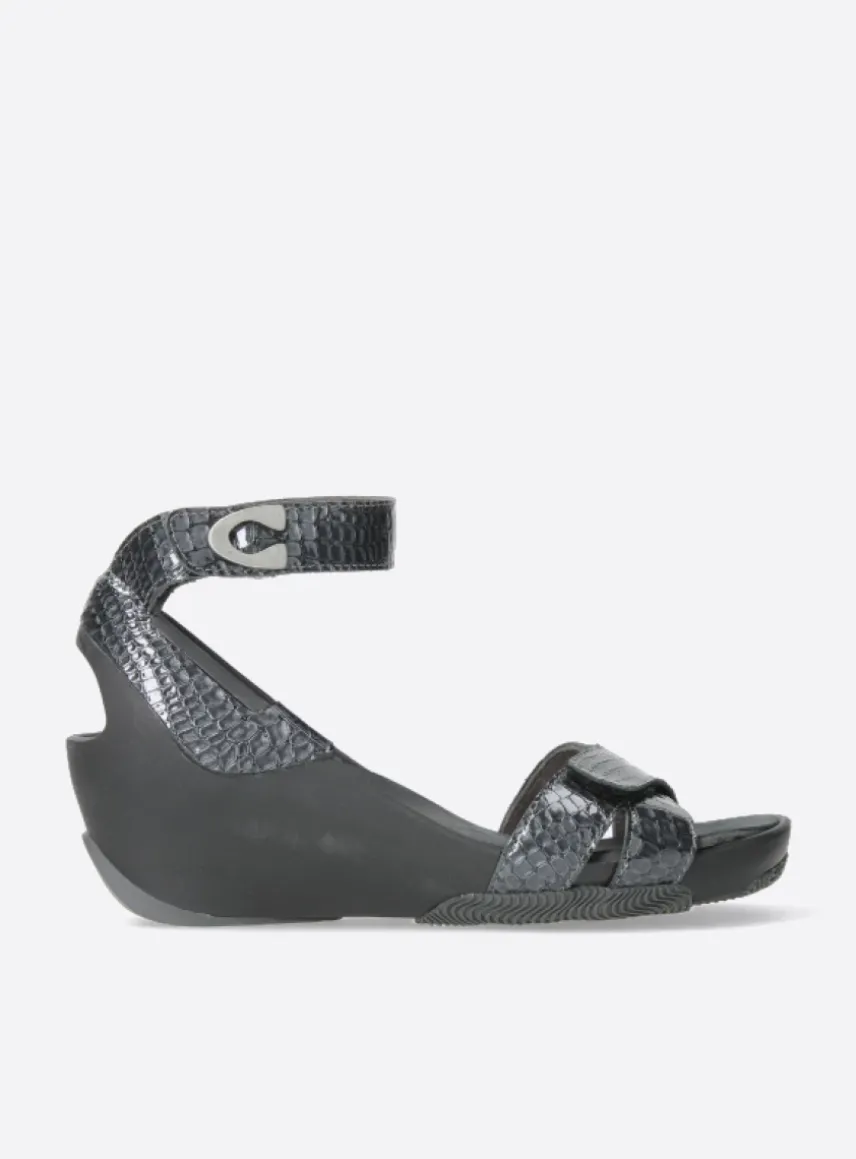 Era - antraciet crocolook lakleer