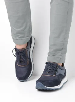 e-Runner - blauw combi leer
