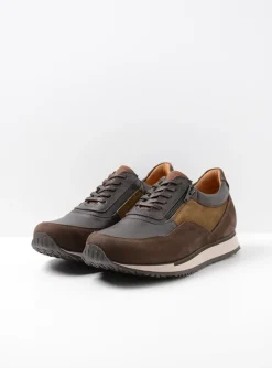 e-Runner - bruin combi leer