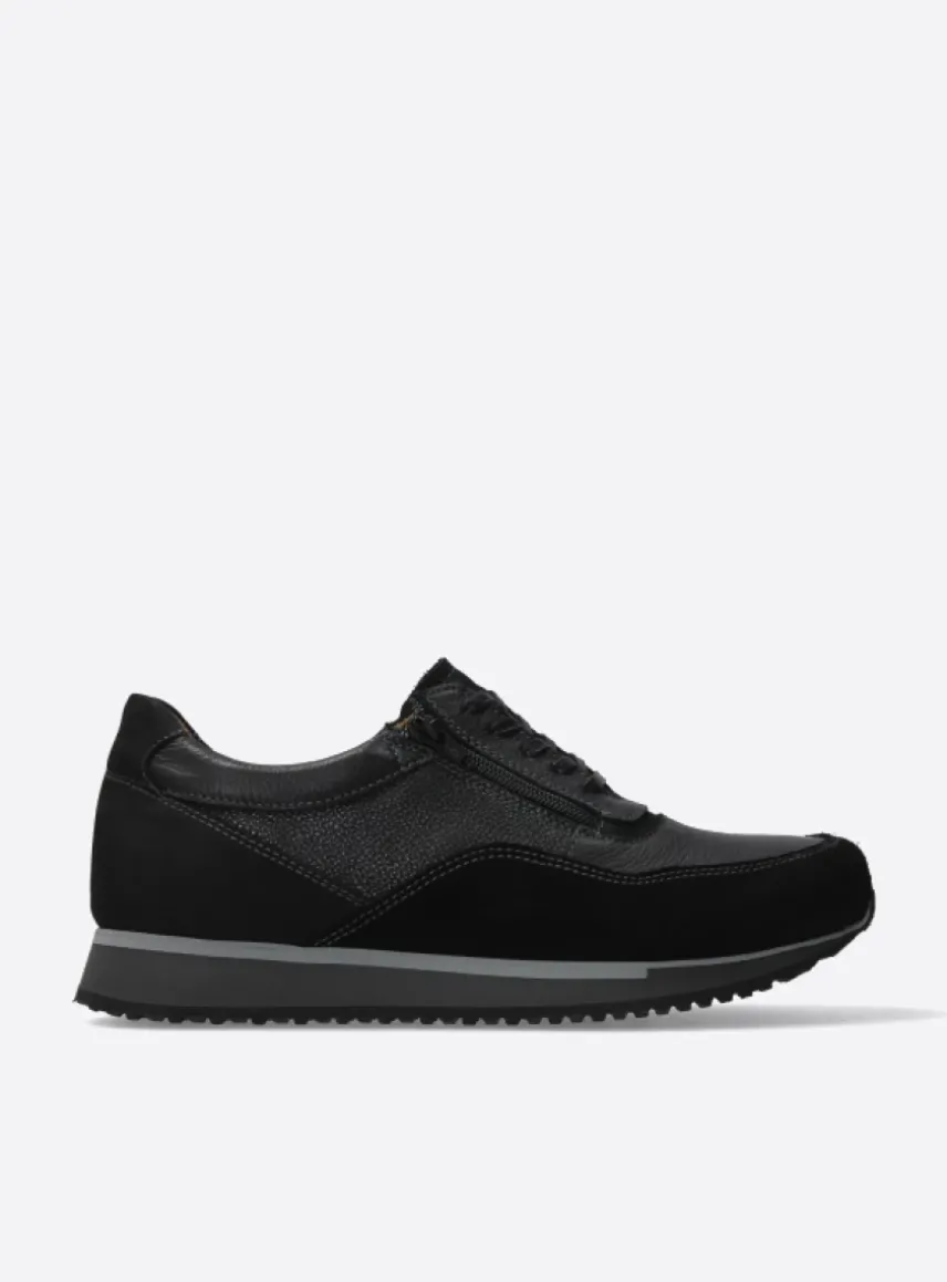 e-Runner - zwart combi leer