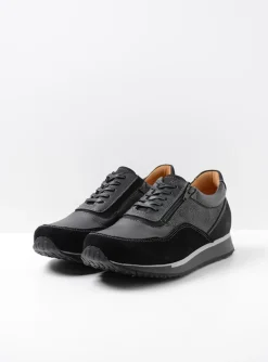 e-Runner - zwart combi leer