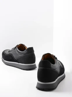e-Runner - zwart combi leer